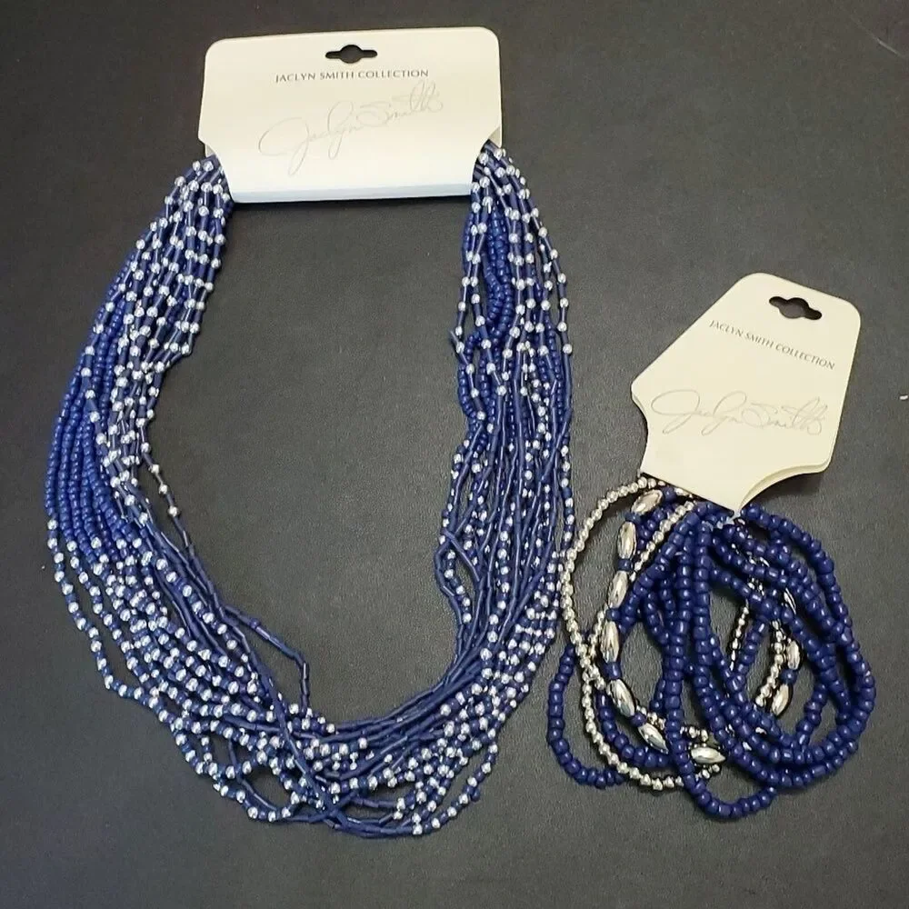 Jaclyn Smith blue necklace and bracelet matching set